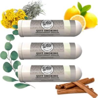 Wild Essentials 3 Pack of Quit Smoking Aromatherapy Nasal Inhalers Made with 100% Natural, Therapeutic Grade Essential Oils to Help You Kick The Habit and Quench The Cravings